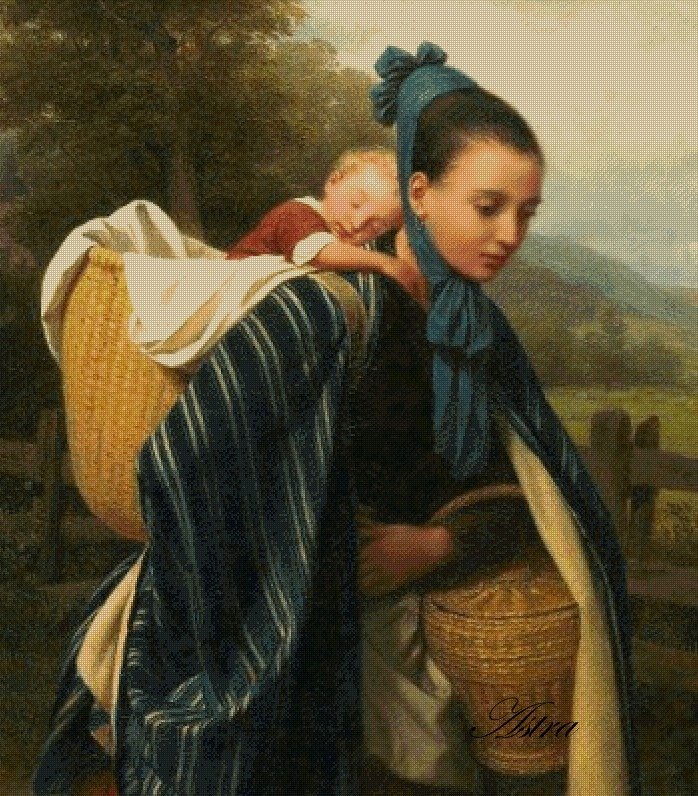 Mergina iš Harco kalnų su kūdikiu, Friedrich Eduard Meyerheim 113-SD - Image 2