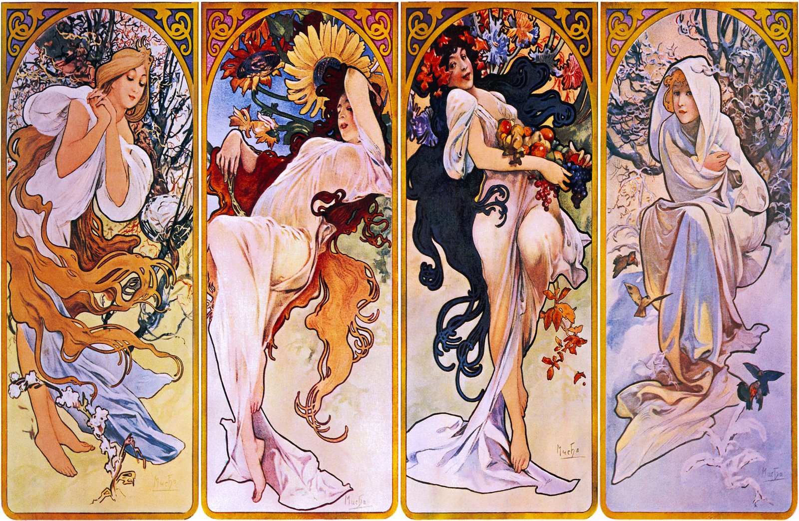 Keturi metų laikai  Alphonse Mucha 1-SD