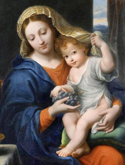 Pierre Mignard The virgin of the grapes fragmentas 51-SD
